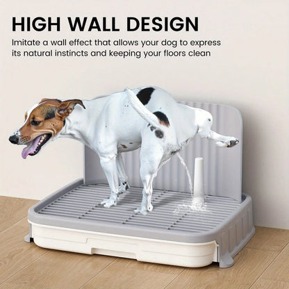 Indoor Dog Potty Tray with Protection Wall