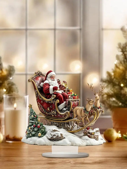 Christmas Table Sign 2D Xmas Shelf Decor Santa Claus