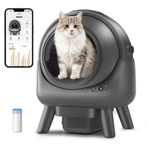 Smart App-Controlled Self-Cleaning Litter Box – Open-Top & Odor-Free