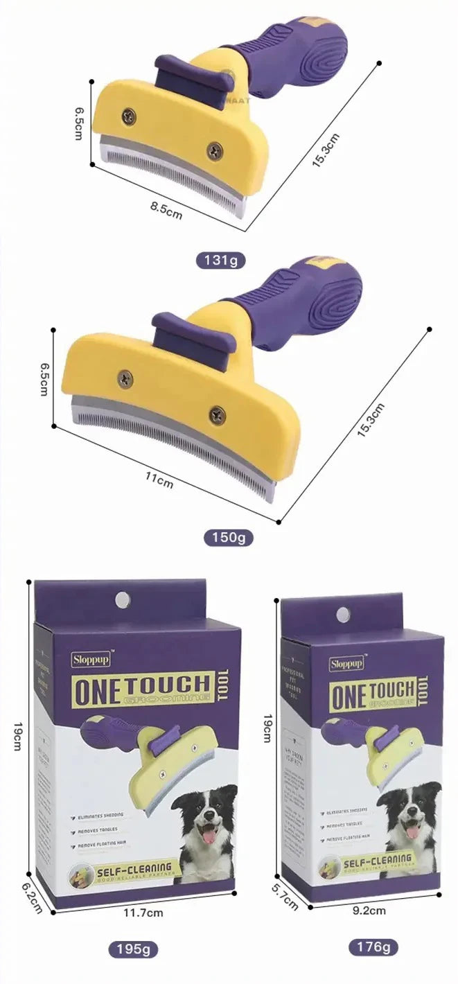 Professional Dual-Action Pet Grooming & De-Knotting Brush