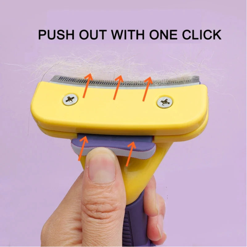 Professional Dual-Action Pet Grooming & De-Knotting Brush