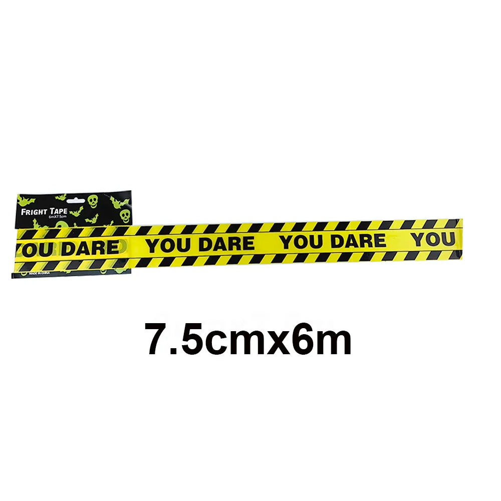 Halloween Caution Tape Decorations Scary Fright and Warning Tape for Zombie Party Horror Party Haunted House Decoration tape