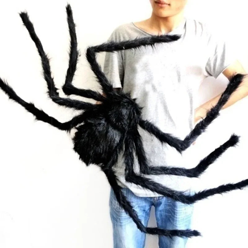 30cm/50cm/75cm/90cm/125cm/150cm/200cm Halloween Giant Black Spider Decoration Haunted House Prop Indoor Outdoor Decor