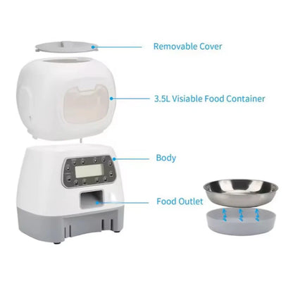 Smart-Swirl 3.5L – WiFi Feeder with Voice Dictation & Slow-Feed Tech
