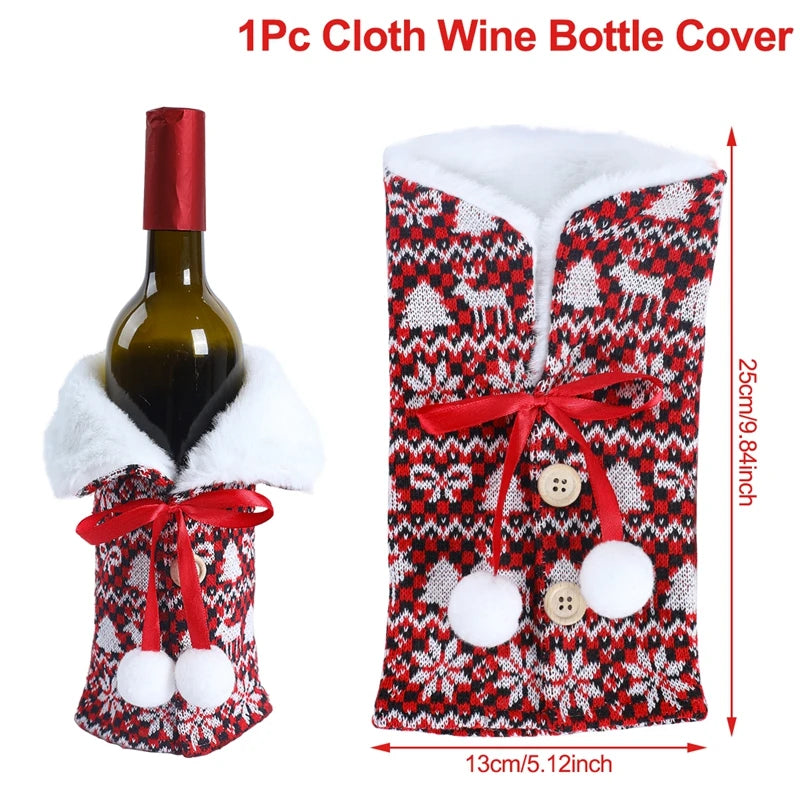 Christmas Wine Bottle Cover Merry Christmas Decorations For Home