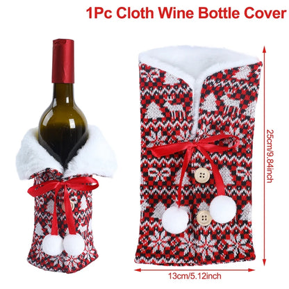 Christmas Wine Bottle Cover Merry Christmas Decorations For Home