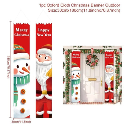Christmas Hanging Door Banner Merry Christmas Decoration for Home