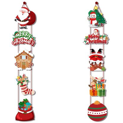 Merry Christmas Hanging Door Banner Santa Claus