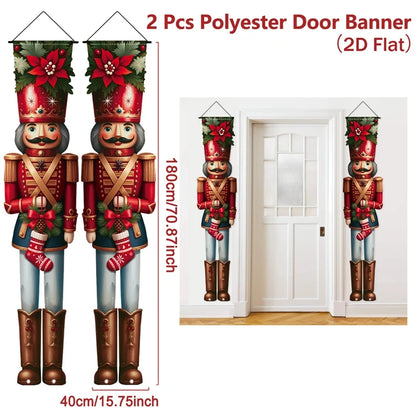 Christmas Hanging Door Banner Merry Christmas Decoration for Home