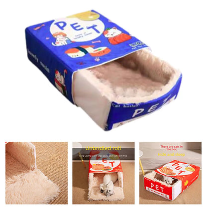 Portable Pet Tent Bed & Snack Nest – Warm All-Season Cat and Dog House for Puppies & Kittens