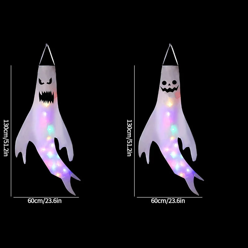 Ghost Lantern Halloween Decoration Hanging Flag Halloween Ghost Windsock Outdoor Pendants The Day of Dead Party Decor