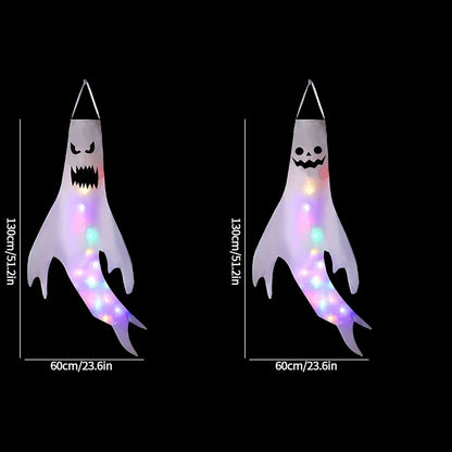 Ghost Lantern Halloween Decoration Hanging Flag Halloween Ghost Windsock Outdoor Pendants The Day of Dead Party Decor