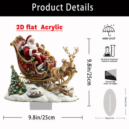 Christmas Table Sign 2D Xmas Shelf Decor Santa Claus