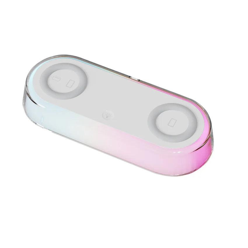 Alarm Clock Wireless Chargers Pad Phone Bedroom Lamp Night Light