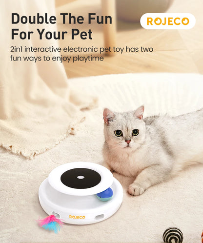 2-in-1 Smart Cat Toy Set – Automatic Feather & Rolling Ball Interactive Pet Toy (5 Modes)