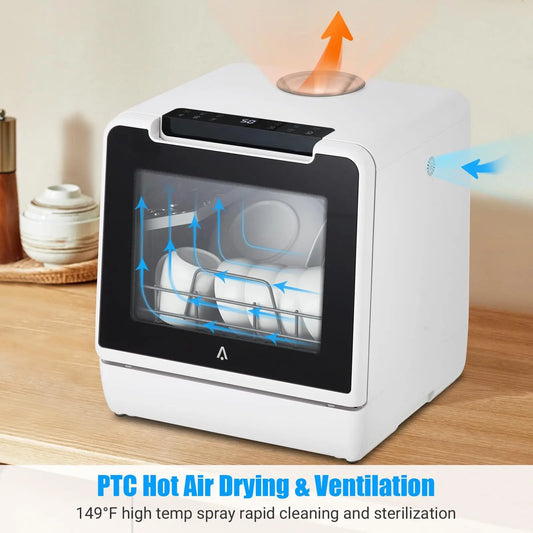 Portable Dishwasher Countertop, Dishwasher Countertop 5L Built-In Water Tank