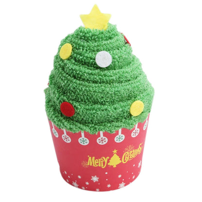 Cartoon Xmas Tree Santa Shape Towel Home Christmas Decoration