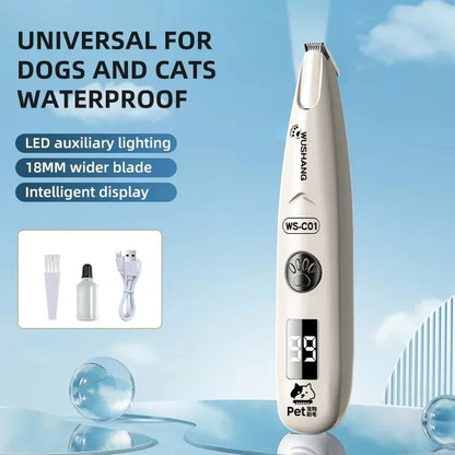Pro-Trim LED Precision Pet Groomer – Waterproof Low-Noise Trimmer