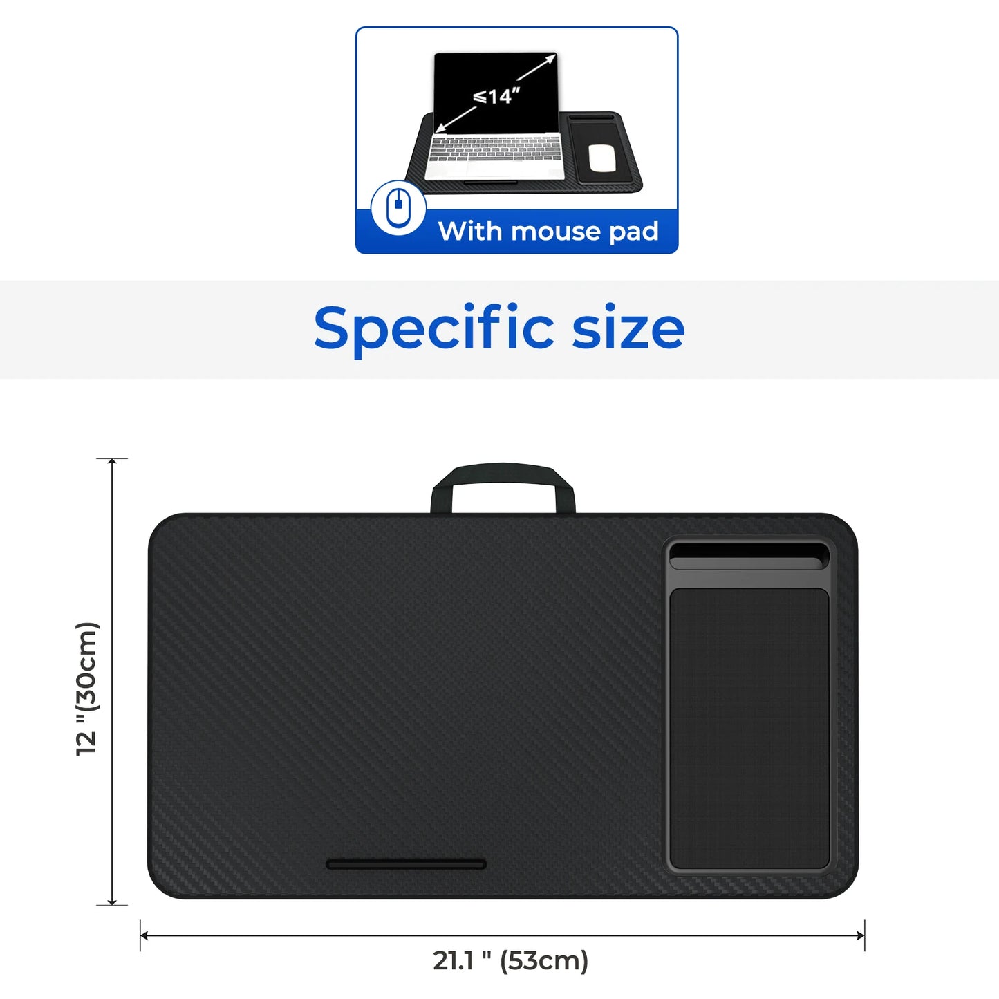 Lap Desk Home Office Pro Mouse Pad and Phone Holder