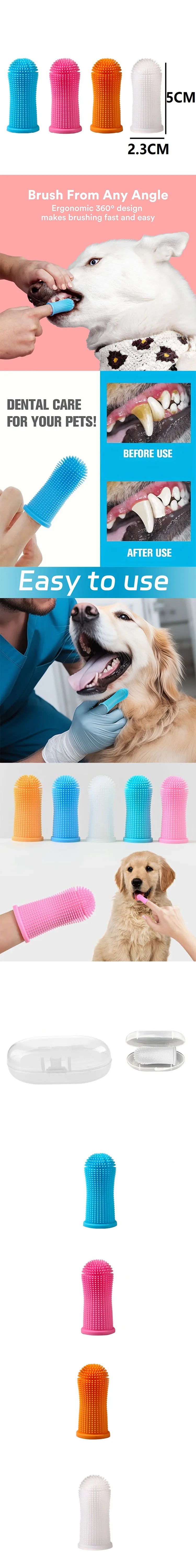 Dental Pro 3-Piece Fingertip Set – Precision Pet Toothbrushes