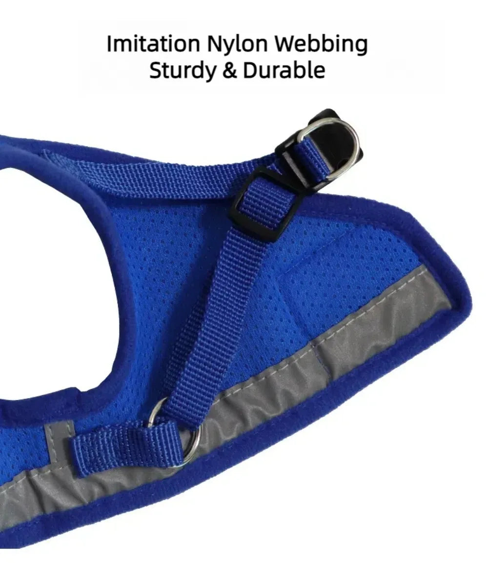 Reflective Escape-Proof Cat & Puppy Harness Set – Soft Mesh Vest