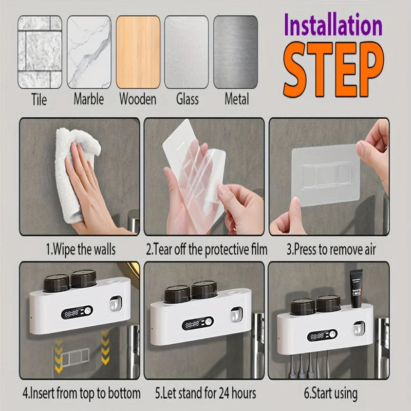 Toothbrush Organizer with 2 cups