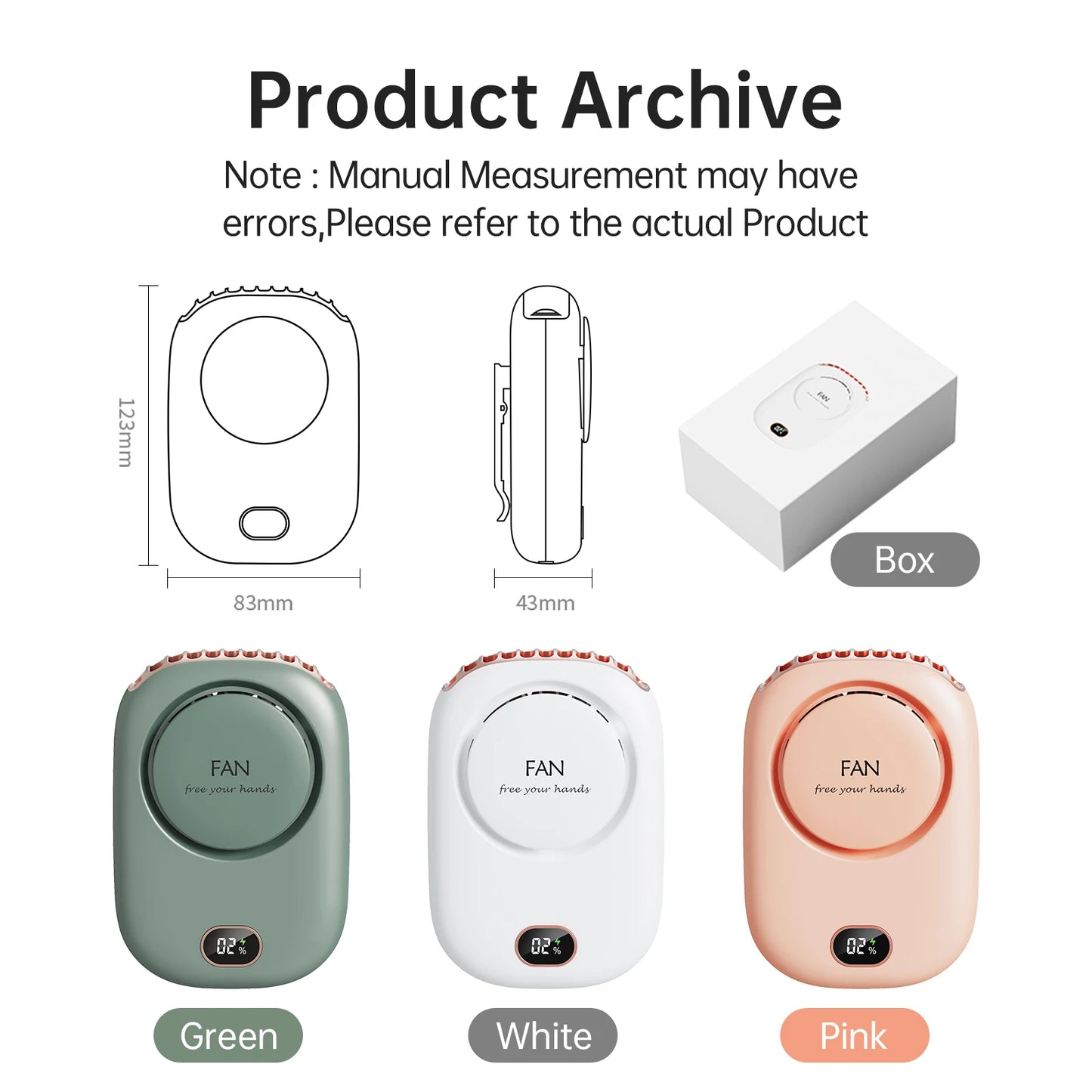 Portable Hanging Neck Fan Mini Fans with Adjustable Lanyard Bladeless USB Rechargeable