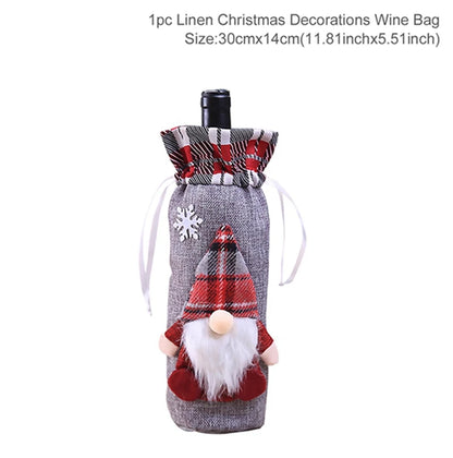 Christmas Wine Bottle Cover Merry Christmas Decorations For Home