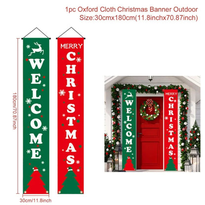 Christmas Hanging Door Banner Merry Christmas Decoration for Home