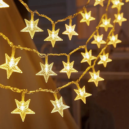 1.5-10meters 2025 Christmas String Lights Star Snowflake LED Light