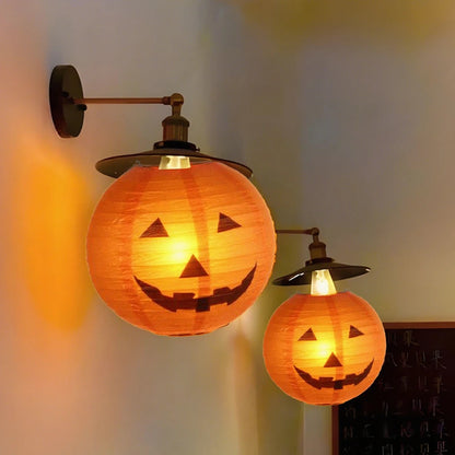 6PCS Halloween Paper Lanterns Pumpkin Spider Bat Theme Party Decorations for Halloween Outdoor Indoor Festive Atmosphere Enhance