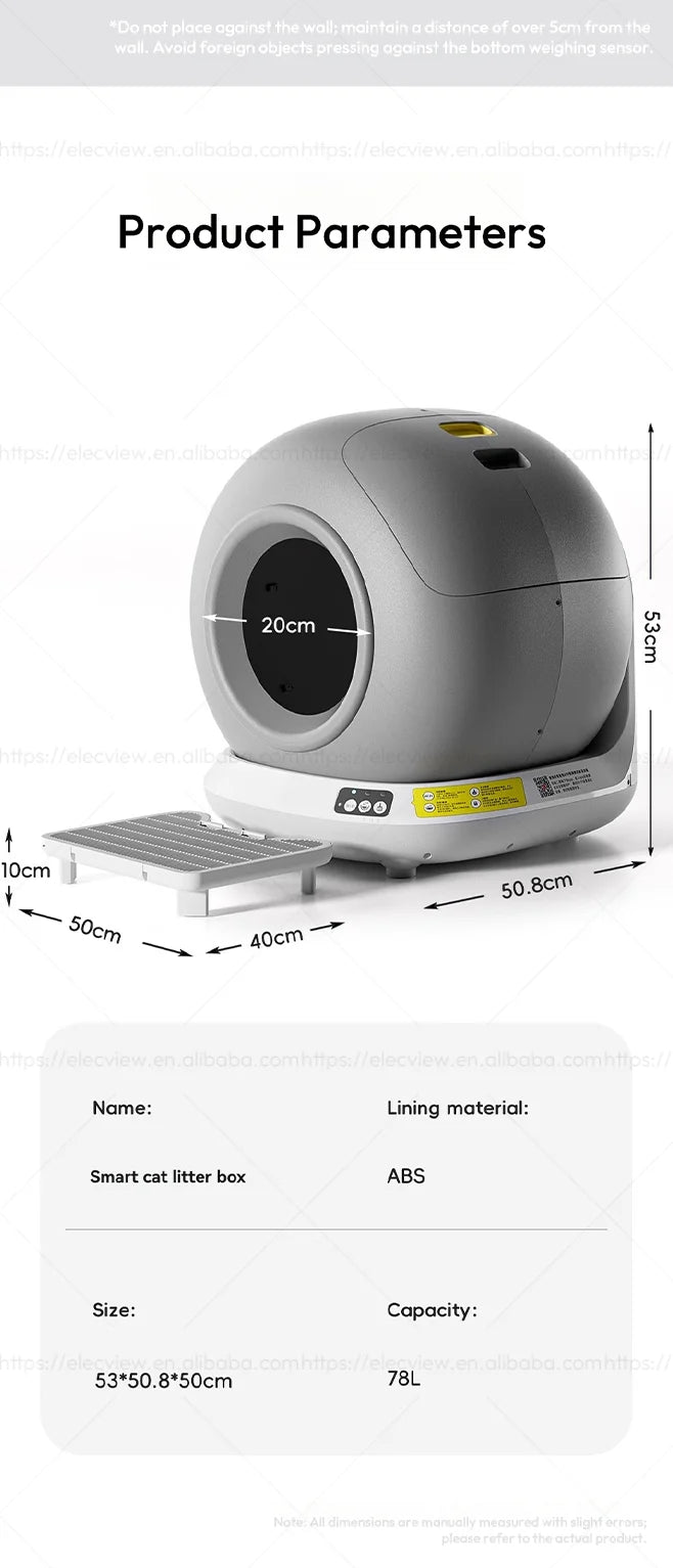 Elecpet 78L Smart Self-Cleaning Cat Litter Box