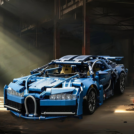 1690-Piece High-End Sports Car Assembly Set, Blue