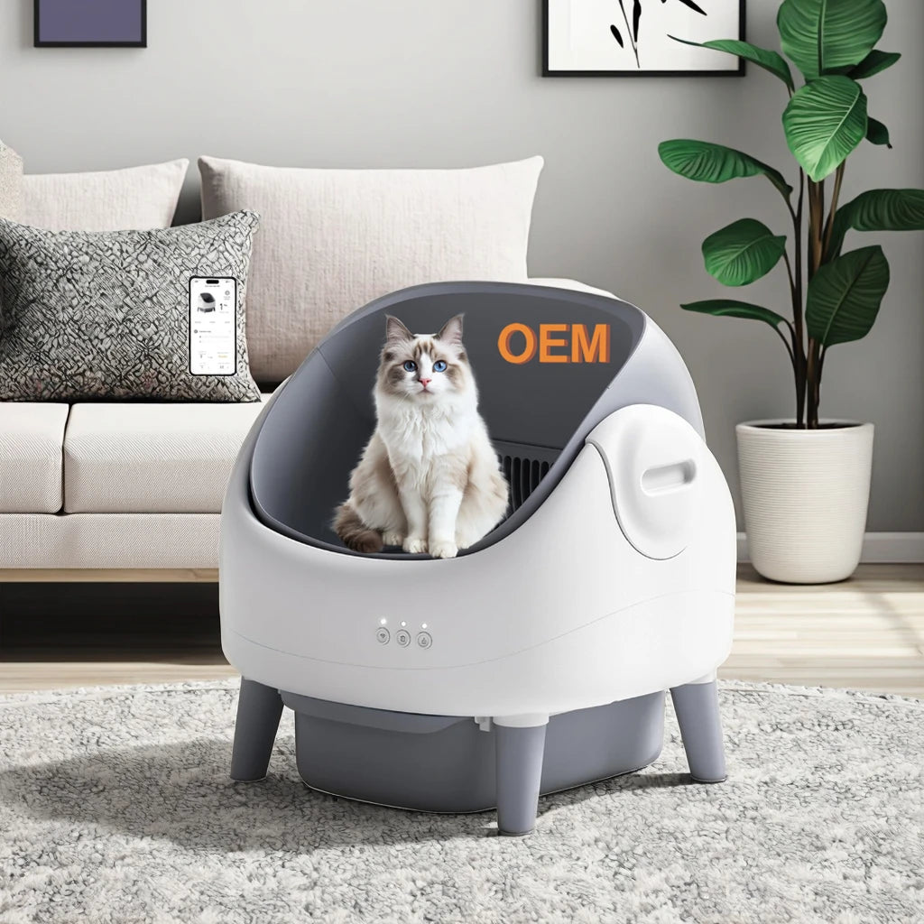 Smart App-Controlled Self-Cleaning Litter Box – Open-Top & Odor-Free