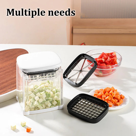 Fry Cutter, Vegetable Chopper Mandoline Slicer with 8-Segment Blade & Dicer Grid