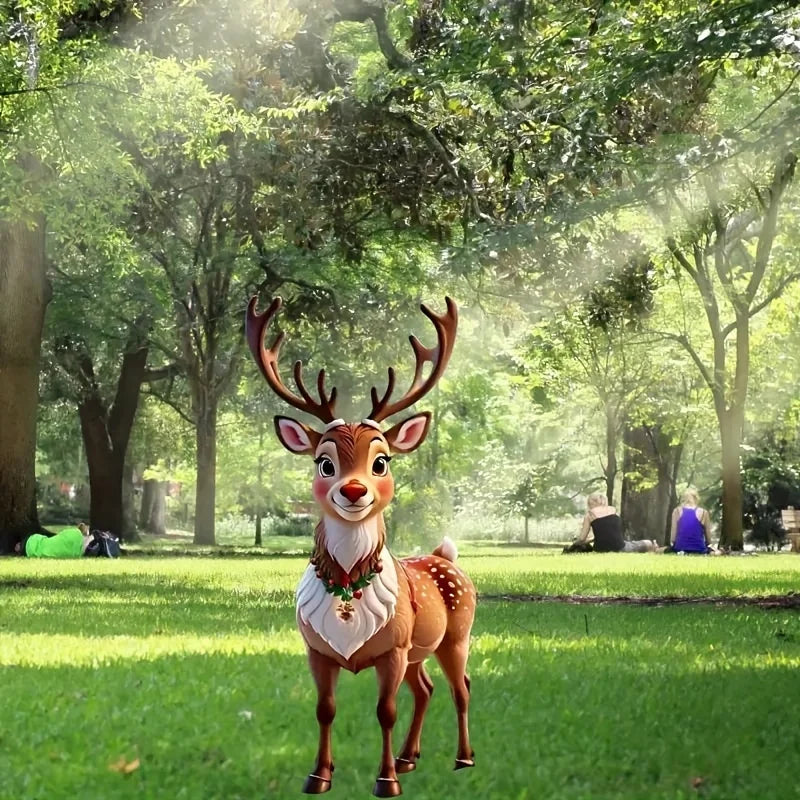 1/2Pcs 2D Flat Acrylic Garden Stake Milu Deer Outdoor Garden Decoration