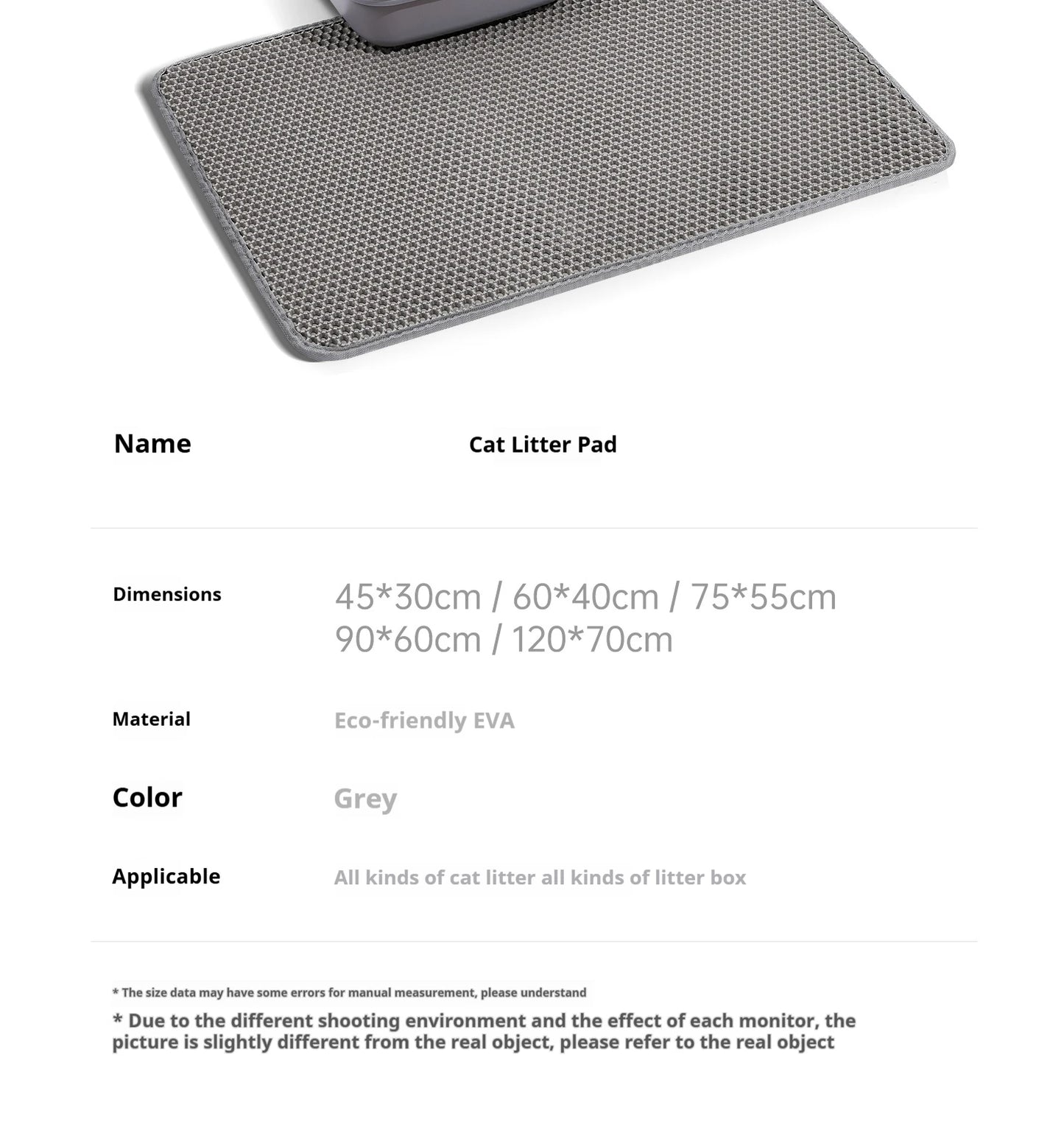 XL Clean-Step Mat – 60cm x 90cm Waterproof Double-Layer Litter Trapper