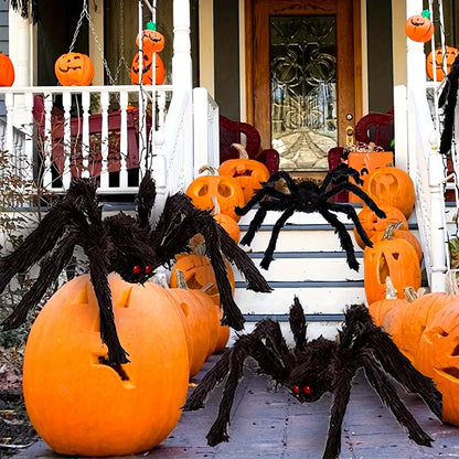 30cm/50cm/75cm/90cm/125cm/150cm/200cm Halloween Giant Black Spider Decoration Haunted House Prop Indoor Outdoor Decor
