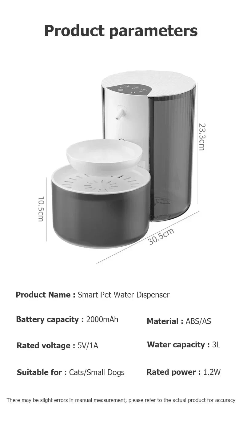 Pure-Flow 3L – Smart Filtration Fountain with Waste Separation
