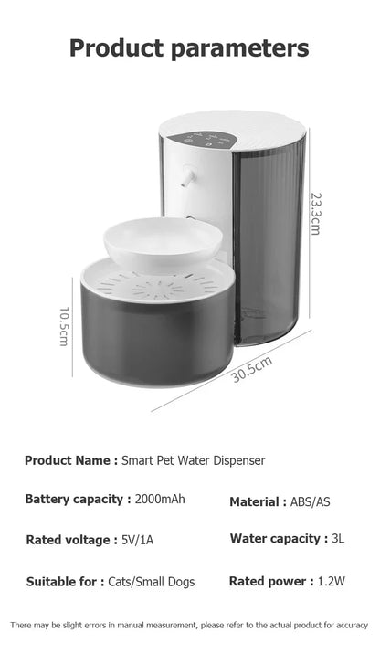 Pure-Flow 3L – Smart Filtration Fountain with Waste Separation