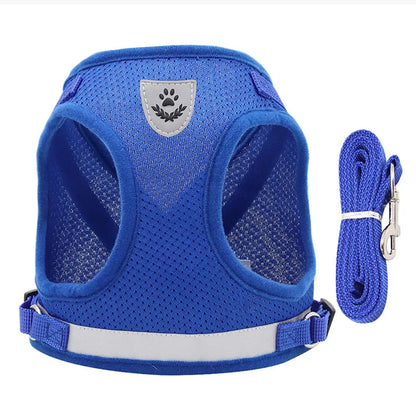 Reflective Escape-Proof Cat & Puppy Harness Set – Soft Mesh Vest