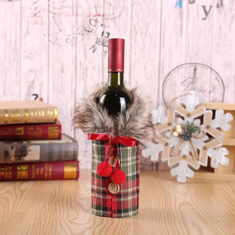 Christmas Wine Bottle Cover Merry Christmas Decorations For Home