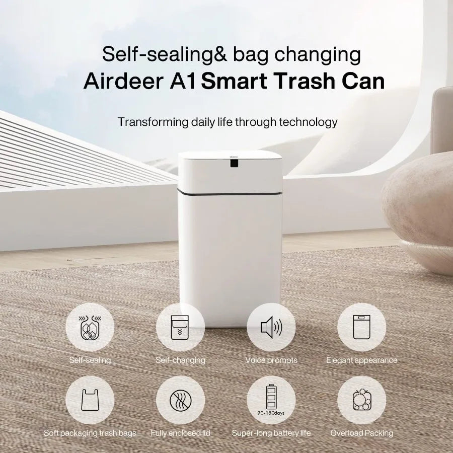 4 Gallon Automatic Trash Can with Motion Sensor and Self-sealing Lid