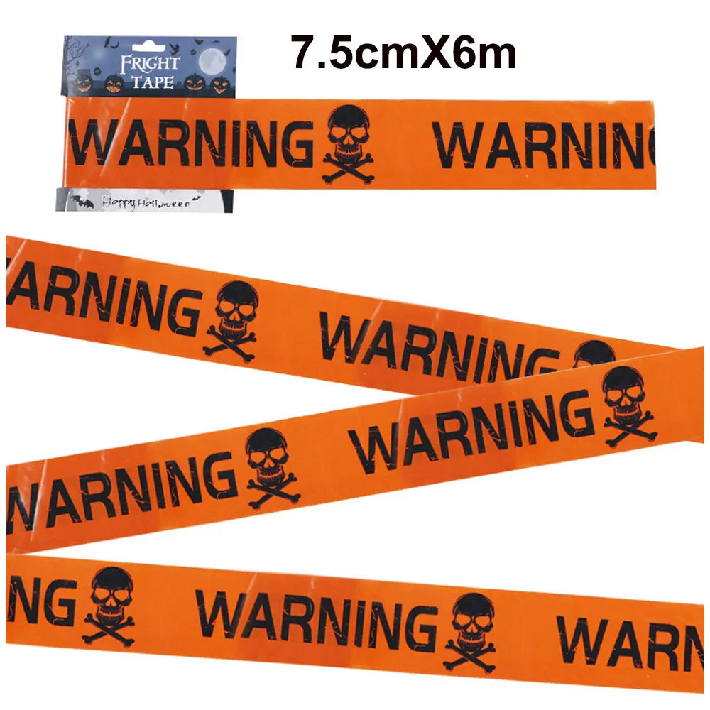 Halloween Caution Tape Decorations Scary Fright and Warning Tape for Zombie Party Horror Party Haunted House Decoration tape