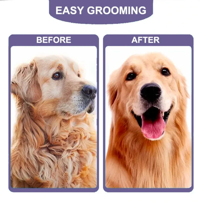 Professional Dual-Action Pet Grooming & De-Knotting Brush