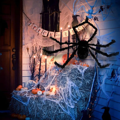 30cm/50cm/75cm/90cm/125cm/150cm/200cm Halloween Giant Black Spider Decoration Haunted House Prop Indoor Outdoor Decor
