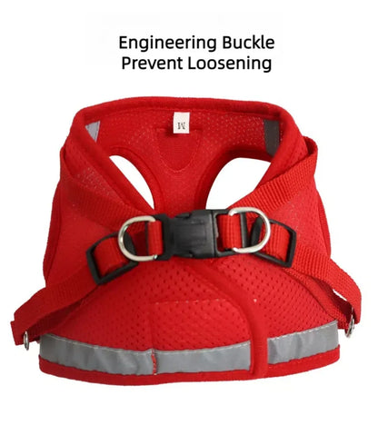 Reflective Escape-Proof Cat & Puppy Harness Set – Soft Mesh Vest