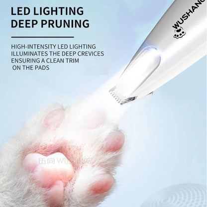 Pet Dog Electric Groomer Trimmer with LED Light Waterproof Pet Foot Hair Trimmer Low Noise Cat Dog Face Foot Ear Hip Paw Shaver