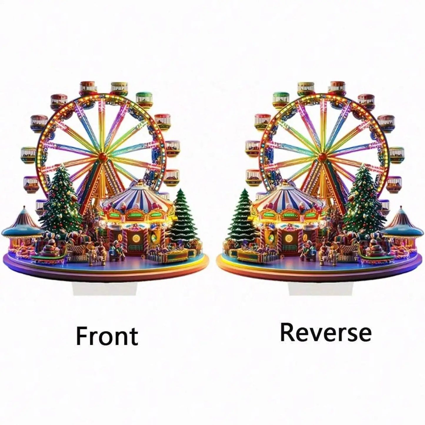 2D Acrylic Christmas Ferris Wheel Ornament Ferris Wheel Display Board Christmas Holiday Decoration Xmas Navidad Party Supplies