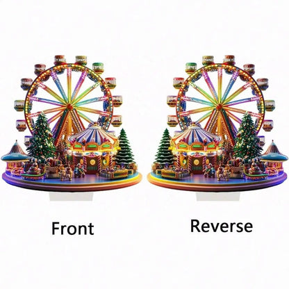 2D Acrylic Christmas Ferris Wheel Ornament Ferris Wheel Display Board Christmas Holiday Decoration Xmas Navidad Party Supplies